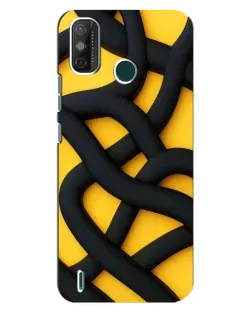 Чехол для TECNO Spark GO (2021) с картинкой «Черное желтое переплетение»