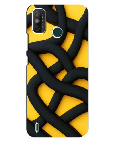 Чехол для TECNO Spark GO (2021) с картинкой «Черное желтое переплетение»