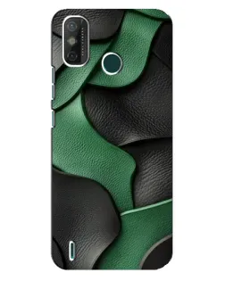 Чехол для TECNO Spark GO (2021) с картинкой «Зеленые кожаные волны»
