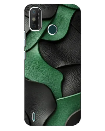 Чехол для TECNO Spark GO (2021) с картинкой «Зеленые кожаные волны»