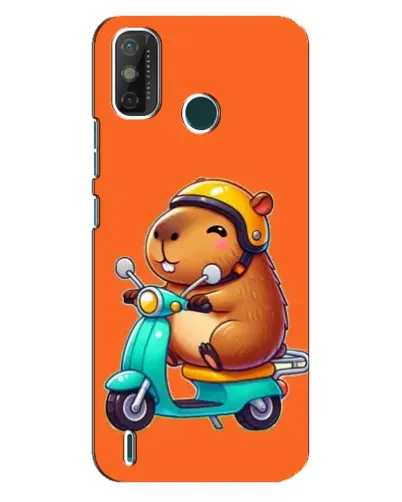 Чехол для TECNO Spark GO (2021) с картинкой «Капибара на скутере»