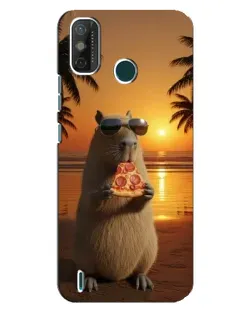 Чехол для TECNO Spark GO (2021) с картинкой «Капибара с пиццей»