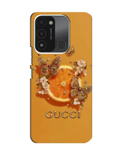 Чехол для TECNO Spark GO (2022) с картинкой «Gucci — золотые бабочки» Чехол для TECNO Spark GO (2022) с картинкой «Gucci — золотые бабочки»