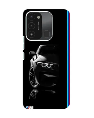 Чехол для TECNO Spark GO (2022) с картинкой «Силуэт BMW в темноте»