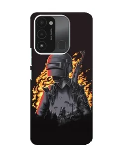 Чехол для TECNO Spark GO (2022) с картинкой «PUBG — огненный силуэт»