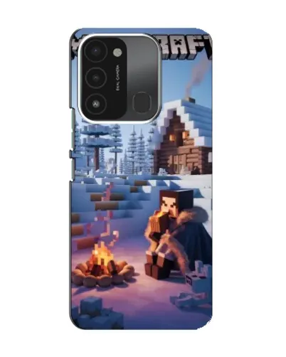 Чехол для TECNO Spark GO (2022) с картинкой «Зимний Minecraft»