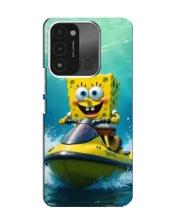 Чохол для TECNO Spark GO (2022) з картинкою «Спанч Боб на гідроциклі»