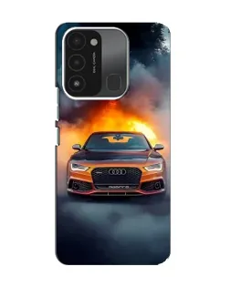 Чохол для TECNO Spark GO (2022) з картинкою «Audi у вогняному диму»