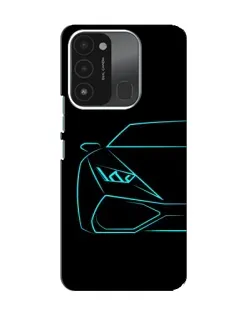 Чохол для TECNO Spark GO (2022) з картинкою «Блакитний силует Lamborghini»