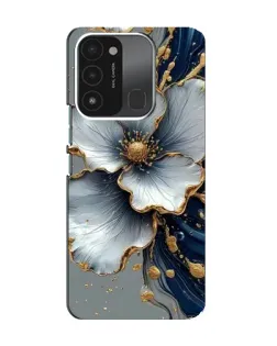 Чохол для TECNO Spark GO (2022) з картинкою «Біла квітка та золотий флюїд» Чохол для TECNO Spark GO (2022) з картинкою «Біла квітка та золотий флюїд»