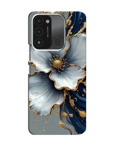 Чехол для TECNO Spark GO (2022) с картинкой «Белый цветок и золотой флюид» Чехол для TECNO Spark GO (2022) с картинкой «Белый цветок и золотой флюид»