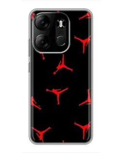 Чехол для TECNO Spark Go 2023 (BF7) с картинкой «Jordan Red Pattern» Чехол для TECNO Spark Go 2023 (BF7) с картинкой «Jordan Red Pattern»