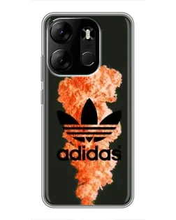 Чехол для TECNO Spark Go 2023 (BF7) с картинкой «Оранжевый дым Adidas» Чехол для TECNO Spark Go 2023 (BF7) с картинкой «Оранжевый дым Adidas»