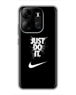 Чехол для TECNO Spark Go 2023 (BF7) с картинкой «Текстовый принт Nike»
