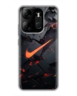 Чехол для TECNO Spark Go 2023 (BF7) с картинкой «Nike — эффект разломов»