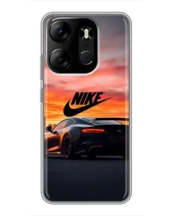 Чехол для TECNO Spark Go 2023 (BF7) с картинкой «Nike и суперкар»