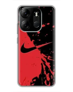 Чохол для TECNO Spark Go 2023 (BF7) з картинкою «Червоні бризки Nike» Чохол для TECNO Spark Go 2023 (BF7) з картинкою «Червоні бризки Nike»