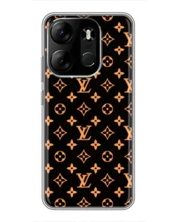 Чехол для TECNO Spark Go 2023 (BF7) с картинкой «Золотая монограмма LV»