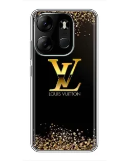 Чехол для TECNO Spark Go 2023 (BF7) с картинкой «LV — золотые искры»