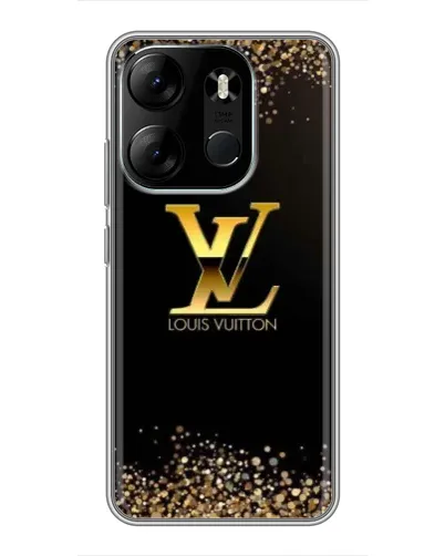 Чехол для TECNO Spark Go 2023 (BF7) с картинкой «LV — золотые искры»