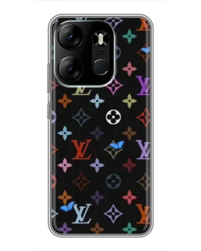 Чехол для TECNO Spark Go 2023 (BF7) с картинкой «Цветная монограмма LV»