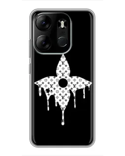 Чехол для TECNO Spark Go 2023 (BF7) с картинкой «Цветочная монограмма»