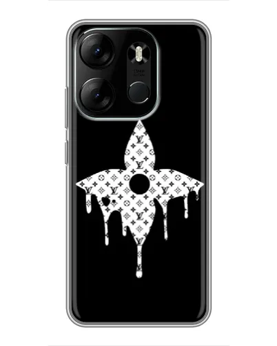 Чехол для TECNO Spark Go 2023 (BF7) с картинкой «Цветочная монограмма»