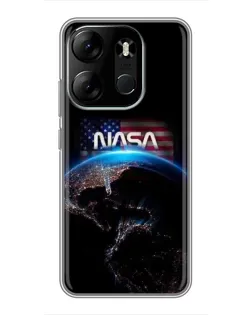 Чехол для TECNO Spark Go 2023 (BF7) с картинкой «Земля из космоса NASA»