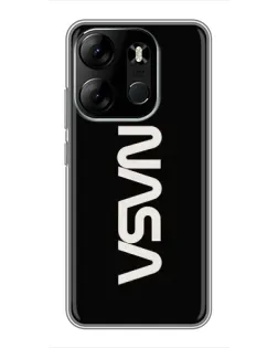 Чехол для TECNO Spark Go 2023 (BF7) с картинкой «NASA — вертикальный логотип»