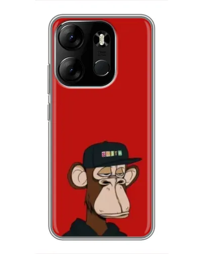 Чехол для TECNO Spark Go 2023 (BF7) с картинкой «Bored Ape — красный фон»