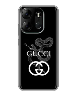 Чехол для TECNO Spark Go 2023 (BF7) с картинкой «Gucci — серебряная змея»