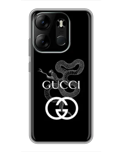 Чехол для TECNO Spark Go 2023 (BF7) с картинкой «Gucci — серебряная змея»