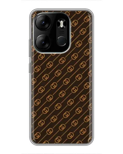Чехол для TECNO Spark Go 2023 (BF7) с картинкой «Gucci — золотые диагонали»