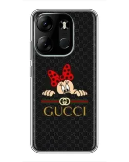 Чехол для TECNO Spark Go 2023 (BF7) с картинкой «Минни Маус Gucci — черный»