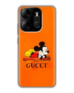 Чехол для TECNO Spark Go 2023 (BF7) с картинкой «Микки Маус Gucci — оранж»