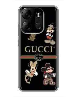 Чехол для TECNO Spark Go 2023 (BF7) с картинкой «Gucci — герои Disney и монограмма»
