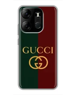 Чехол для TECNO Spark Go 2023 (BF7) с картинкой «Gucci — темно-зеленый градиент»
