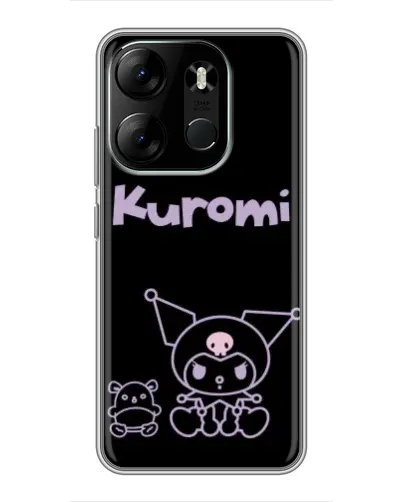 Чехол для TECNO Spark Go 2023 (BF7) с картинкой «Kuromi — черный минимализм»