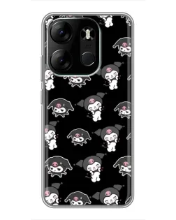 Чехол для TECNO Spark Go 2023 (BF7) с картинкой «Черный паттерн Kuromi» Чехол для TECNO Spark Go 2023 (BF7) с картинкой «Черный паттерн Kuromi»