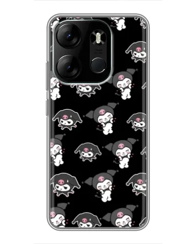 Чехол для TECNO Spark Go 2023 (BF7) с картинкой «Черный паттерн Kuromi»