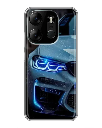 Чехол для TECNO Spark Go 2023 (BF7) с картинкой «Взгляд BMW с синими фарами»