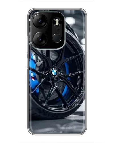 Чехол для TECNO Spark Go 2023 (BF7) с картинкой «Колесо BMW вблизи»
