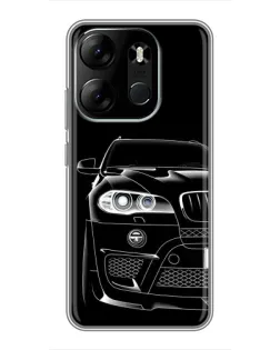 Чехол для TECNO Spark Go 2023 (BF7) с картинкой «Темный силуэт BMW»