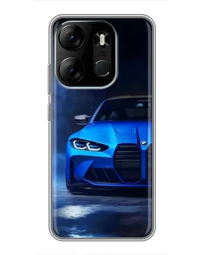 Чехол для TECNO Spark Go 2023 (BF7) с картинкой «Голубая BMW M4»
