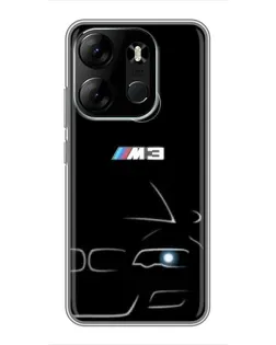 Чехол для TECNO Spark Go 2023 (BF7) с картинкой «Минималистичный принт BMW M3»