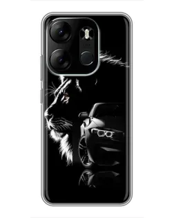 Чехол для TECNO Spark Go 2023 (BF7) с картинкой «BMW и лев»