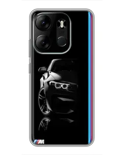 Чехол для TECNO Spark Go 2023 (BF7) с картинкой «Силуэт BMW в темноте»