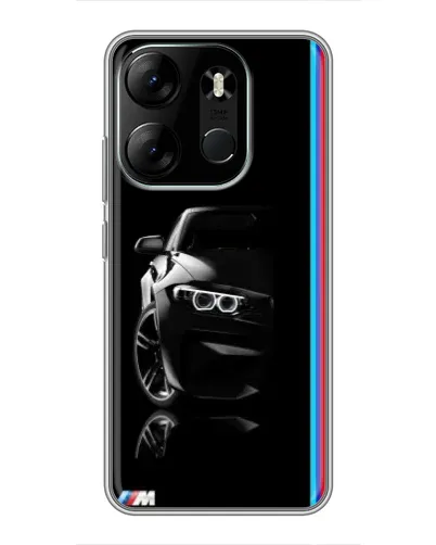 Чехол для TECNO Spark Go 2023 (BF7) с картинкой «Силуэт BMW в темноте»