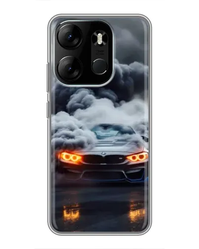 Чехол для TECNO Spark Go 2023 (BF7) с картинкой «BMW в дыму»