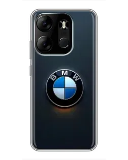 Чехол для TECNO Spark Go 2023 (BF7) с картинкой «Логотип BMW — минимализм»